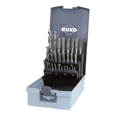 RUKO 28-teiliger Handgewindebohrer-Satz M DIN 352 HSS Co 5