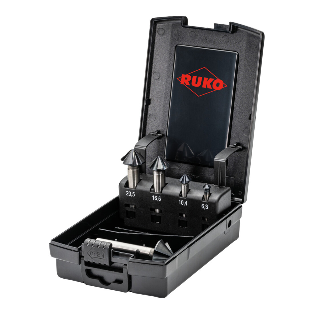 Ruko 5-teiliger ULTIMATECUT Kegel- und Entgratsenker-Satz DIN 335 90° Ø 6,3 - 10,4 - 16,5 - 20,5 - 25,0 mm