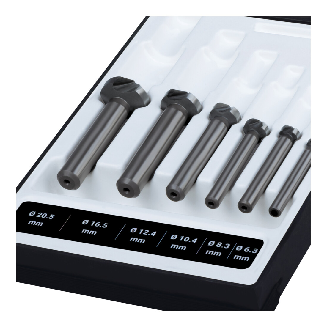 Ruko 6-teiliger Kegel- und Entgratsenker-Satz DIN 335 Form C 90° Ø 6,3 - 8,3 - 10,4 - 12,4 - 16,5 - 20,5 mm