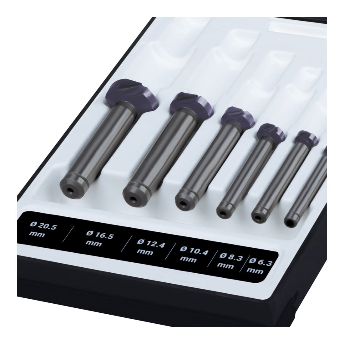 Ruko 6-teiliger Kegel- und Entgratsenker-Satz DIN 335 Form C 90° Ø 6,3 - 8,3 - 10,4 - 12,4 - 16,5 - 20,5 mm