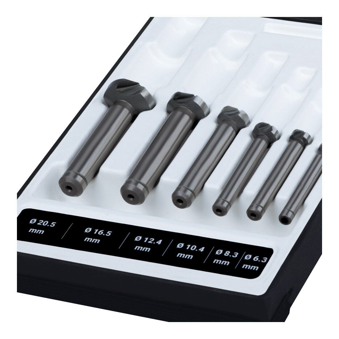 Ruko 6-teiliger Kegel- und Entgratsenker-Satz DIN 335 Form C 90° Ø 6,3 - 8,3 - 10,4 - 12,4 - 16,5 - 20,5 mm