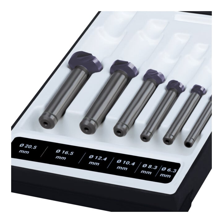 Ruko 6-teiliger Kegel- und Entgratsenker-Satz DIN 335 Form C 90° Ø 6,3 - 8,3 - 10,4 - 12,4 - 16,5 - 20,5 mm