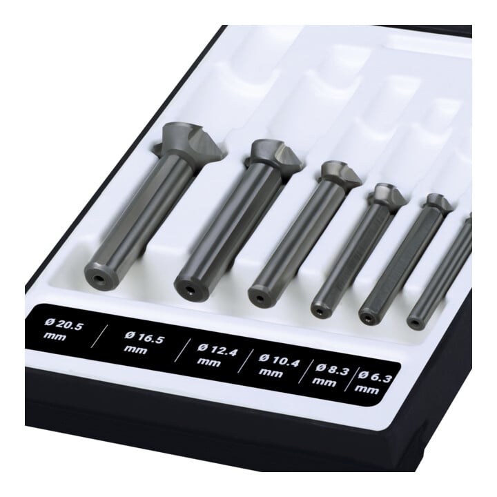 Ruko 6-teiliger ULTIMATECUT Kegel- und Entgratsenker-Satz DIN 335 90° Ø 6,3 - 8,3 - 10,4 - 12,4 - 16,5 - 20,5 mm