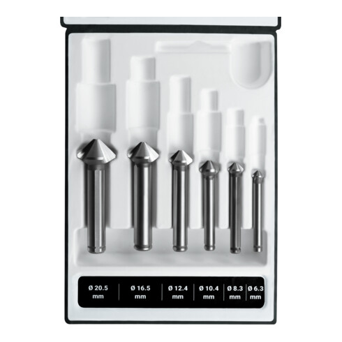 Ruko 6-teiliger ULTIMATECUT Kegel- und Entgratsenker-Satz DIN 335 Form C 90° Ø 6,3 - 8,3 - 10,4 - 12,4 - 16,5 - 20,5 mm