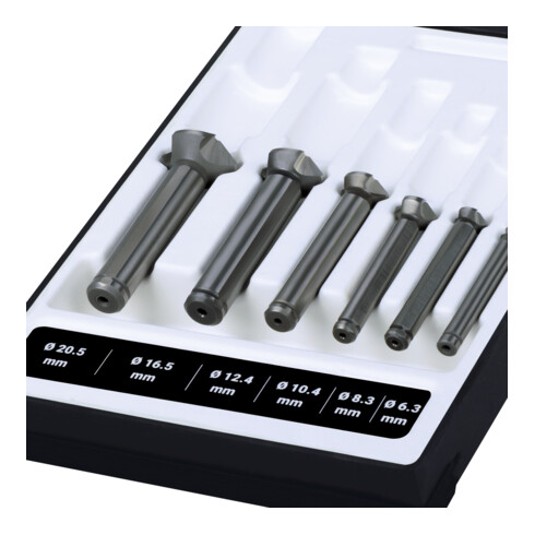 Ruko 6-teiliger ULTIMATECUT Kegel- und Entgratsenker-Satz DIN 335 Form C 90° Ø 6,3 - 8,3 - 10,4 - 12,4 - 16,5 - 20,5 mm