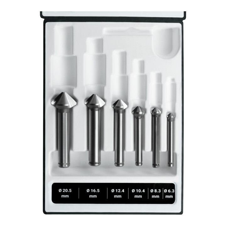 Ruko 6-teiliger ULTIMATECUT Kegel- und Entgratsenker-Satz DIN 335 Form C 90° Ø 6,3 - 8,3 - 10,4 - 12,4 - 16,5 - 20,5 mm