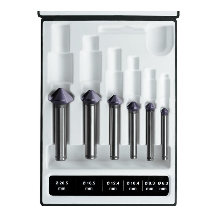 Ruko 6-teiliger ULTIMATECUT Kegel- und Entgratsenker-Satz DIN 335 Form C 90° Ø 6,3 - 8,3 - 10,4 - 12,4 - 16,5 - 20,5 mm