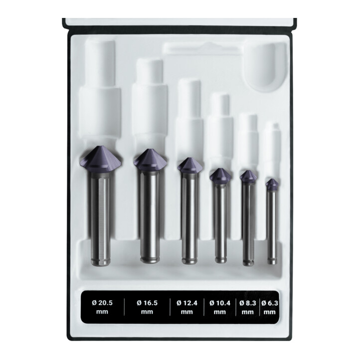 Ruko 6-teiliger ULTIMATECUT Kegel- und Entgratsenker-Satz DIN 335 Form C 90° Ø 6,3 - 8,3 - 10,4 - 12,4 - 16,5 - 20,5 mm