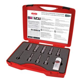 Ruko Assortiment de fraises à dents carbure avec attache Quick IN, en coffret plastique