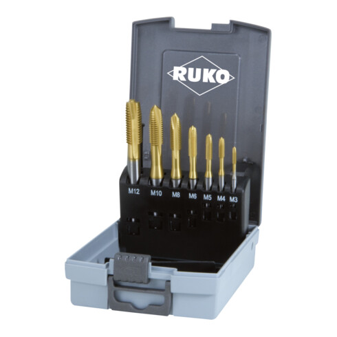 Ruko Assortiment tarauds machine HSS TiN forme B 7 pièces