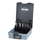 RUKO Conische en ontbramingsverzinkboorset ULTIMATECUT DIN 335 Form C 90 graden HSS Co 5 RUnaTEC in ABS kunststof koffer 6,3 - 20,5 mm