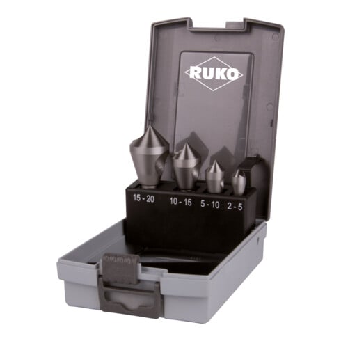 RUKO Dwarsgatverzinkboor set 2-5/5-10/10-15/15-20mm HSS-Co5 4 st.