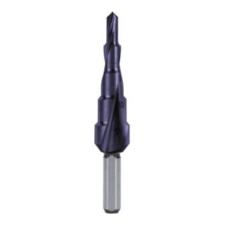 RUKO Foret étagé HSS-TiAlN, cannelé en spirale avec meulage transversal Taille No. 0/5
