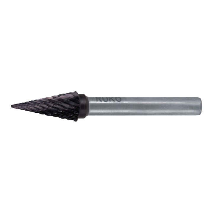 RUKO Frässtift Form M SKM D.6mm Kopf-L.18mm Schaft-D.6mm HM TiCN Verz.KVZ 4