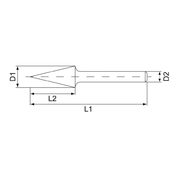 RUKO Frässtift Form M SKM D.6mm Kopf-L.18mm Schaft-D.6mm HM TiCN Verz.KVZ 4