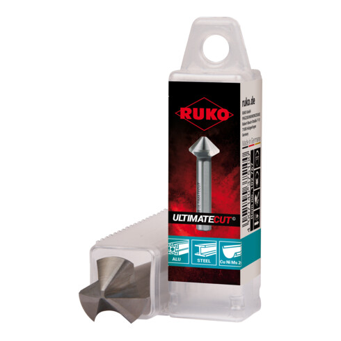 RUKO Fraise conique et à ébavurer ULTIMATECUT DIN 335 Forme C 90° HSS contre-alésage diamètre Ø2 : 10.4 mm