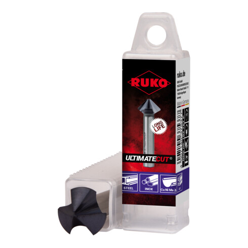 RUKO Fraise conique et à ébavurer ULTIMATECUT DIN 335 Forme C 90° HSS RUnaTEC Fraise diamètre Ø2 : 12.4 mm