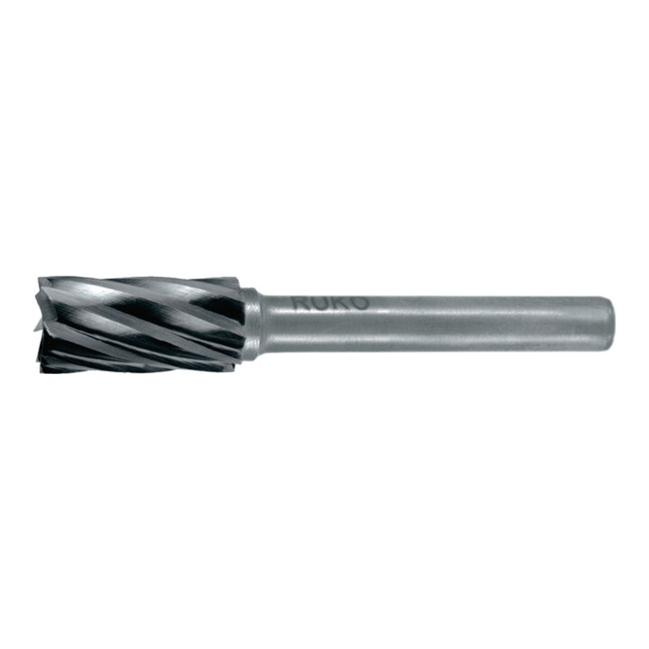 RUKO Hartmetall Frässtift Alu Form B Zylinder (ZYAS) mit Stirnverzahnung
