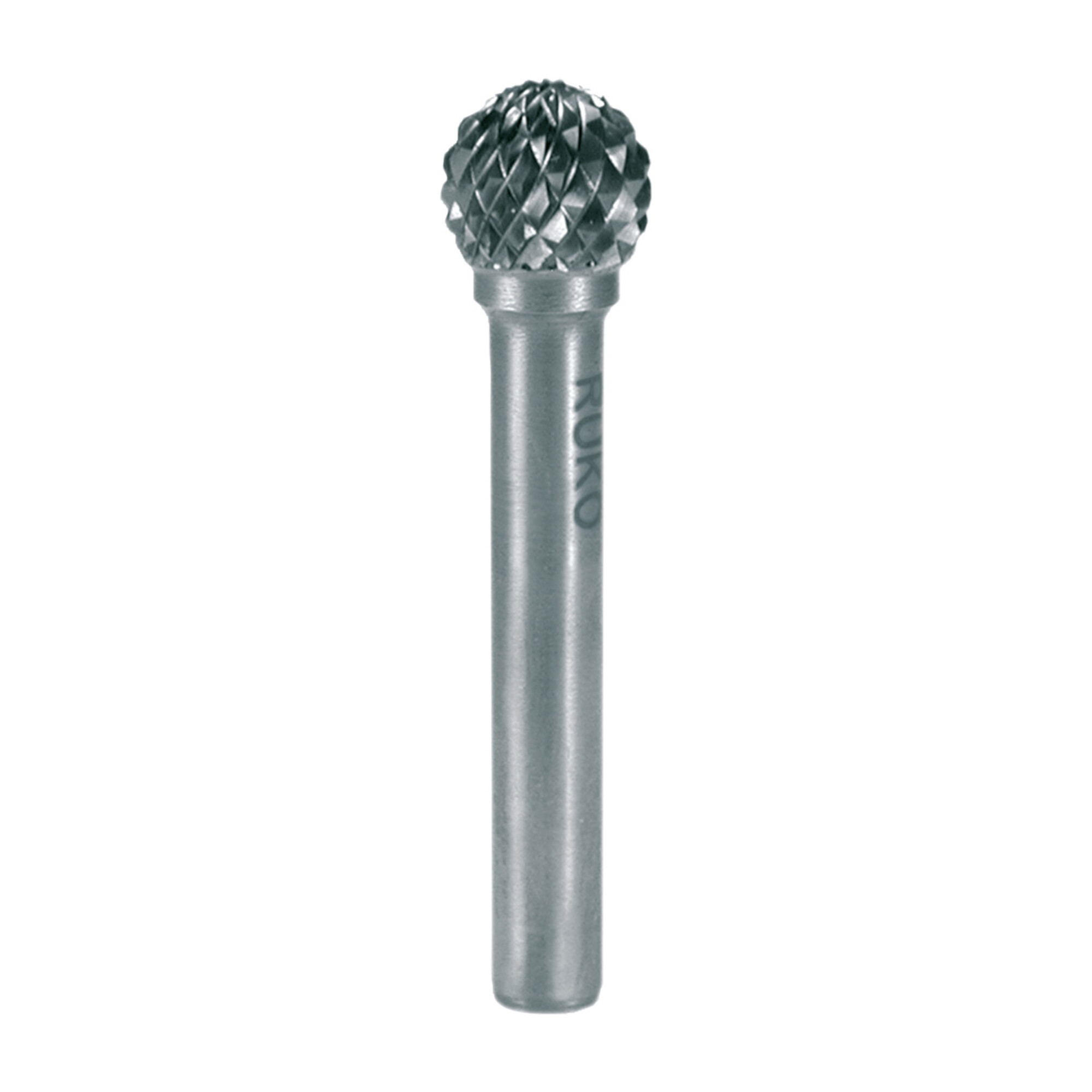 RUKO Hartmetall Frässtift Form D Kugel (KUD) Kreuzverzahnung, KVZ4, Ø 10,0 mm