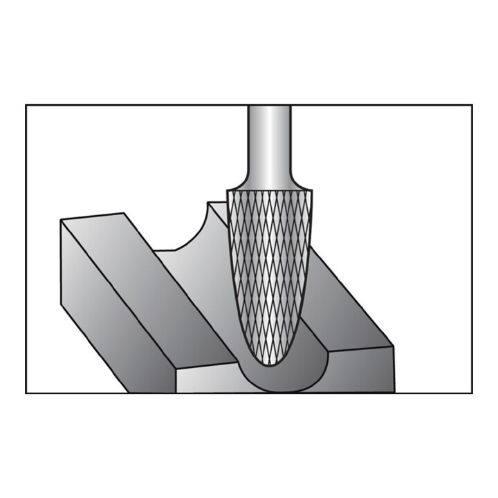 Ruko Hartmetall Frässtift Form F Rundbogen (RBF)