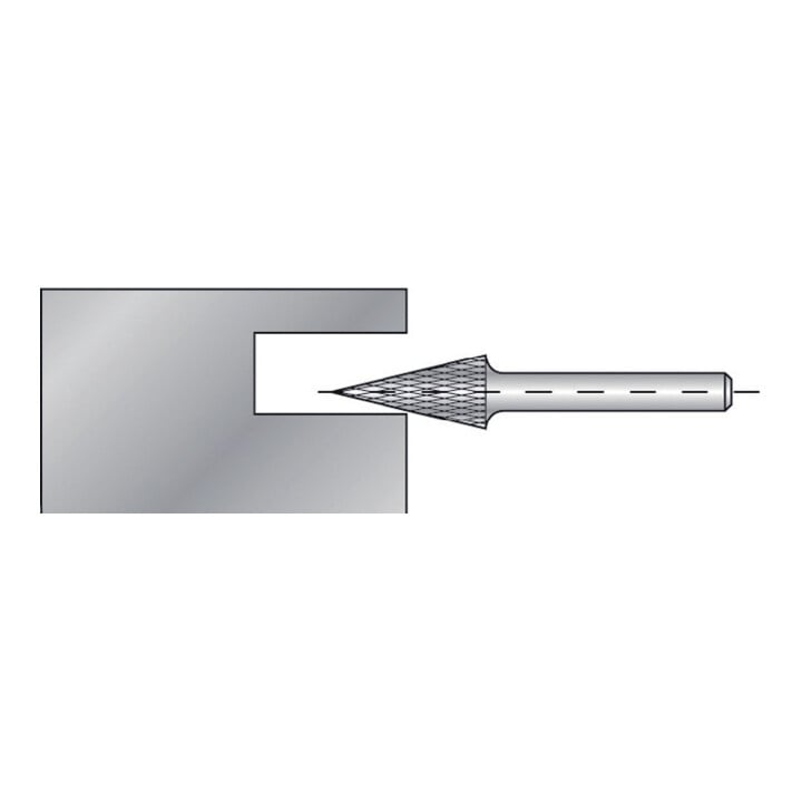 RUKO Hartmetall Frässtift TiCN Form M Spitzkegel (SKM) Durchmesser 10,0 mm L1 min 60 mm