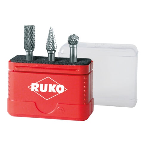 RUKO Hartmetall-Frässtifte-Satz in Mini-Box 3-teilig