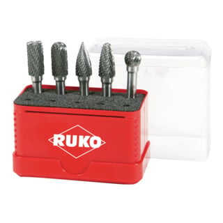 RUKO Hartmetall-Frässtifte-Satz in Mini-Box 5-teilig