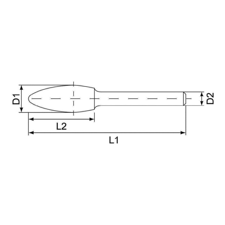 RUKO Hartmetallfrässtift Form H D.12mm HM Flamme