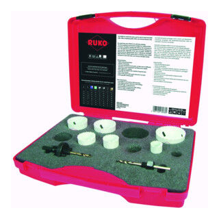 RUKO HSS Co 8-Bimetall-Lochsägensatz im Kunststoffkoffer EK1