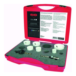 RUKO HSS Co 8-Bimetall-Lochsägensatz im Kunststoffkoffer EK2