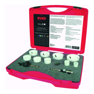 RUKO HSS Co 8-Bimetall-Lochsägensatz im Kunststoffkoffer PK2