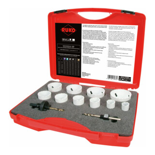 RUKO HSS Co 8-Bimetall-Lochsägensatz im Kunststoffkoffer Super