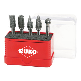 RUKO Jeu de fraises en carbure 5 pièces en mini-boîte
