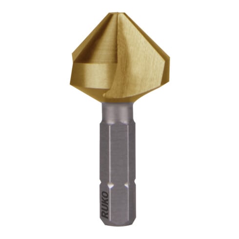 RUKO Kegel- und Entgratsenker-Bit 90° HSS-TiN "Kurz" Senkdurchmesser Ø2: 16,5 mm