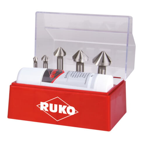 RUKO Kegel- und Entgratsenker-Satz DIN 335 Form C 90° HSS