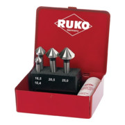 Ruko Kegelsenkersatz DIN335 C 90Grad 10,4-25mm HSS-Co5 Z.3 5tlg.Metallkassette-1