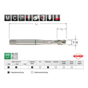 RUKO Maschinengewindebohrer M DIN 371 HSS Co 5 M 10, Form C / 35° RSP