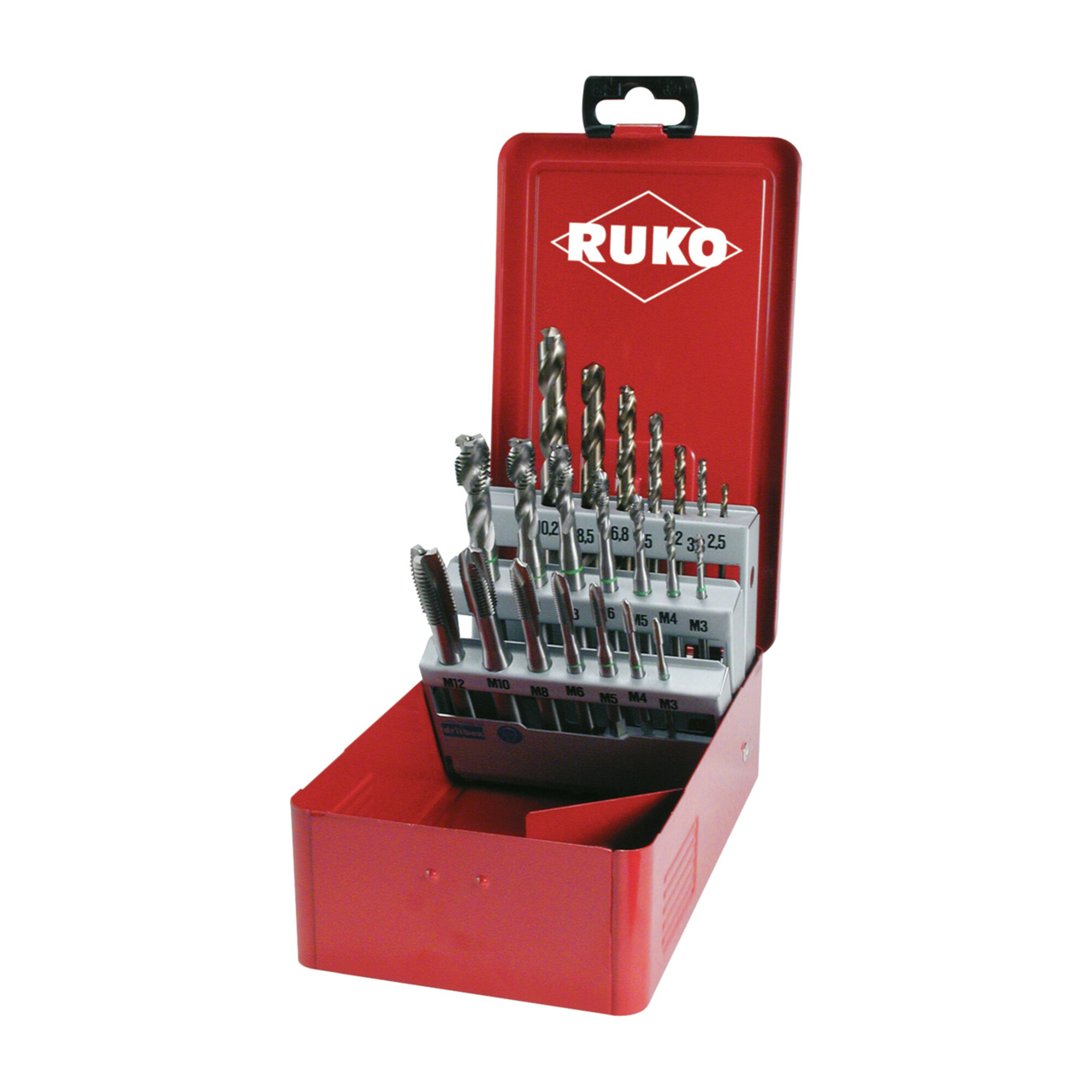 RUKO Maschinengewindebohrer-Satz HSS Co 5 21-teiliger