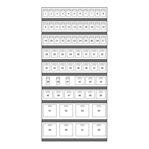 Ruko Module Scies-cloches HSS bimétal largeur 66,0 cm hauteur 110,0 cm en carton