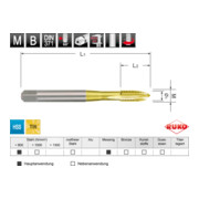 Ruko Module Taraud machine droit entrée GUN, DIN 371 / 376 HSS + HSS Co 5 + HSS-TiN rectifié, forme B en Quadro Pack-2