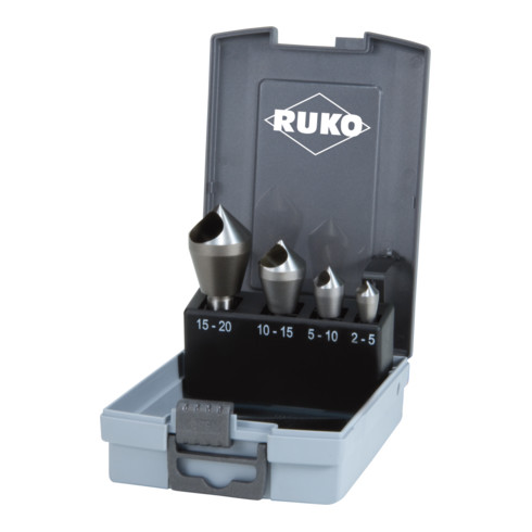 RUKO Querlochsenkersatz 2-5/5-10/10-15/15-20mm HSS 4 tlg. Ku.-Kassette