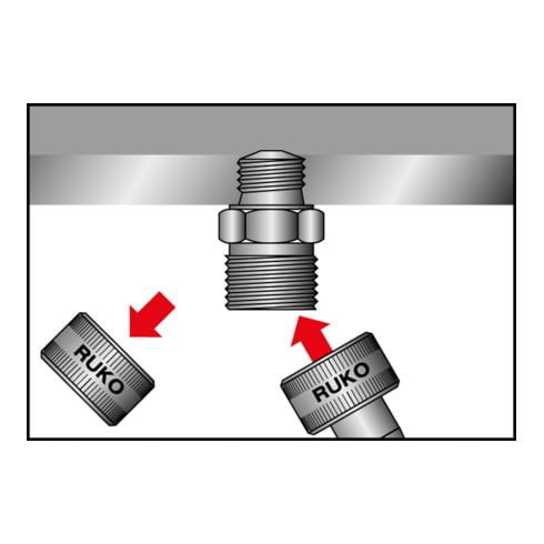 Ruko Raccord droit femelle avec embout porte-tuyau M 12 - M 22