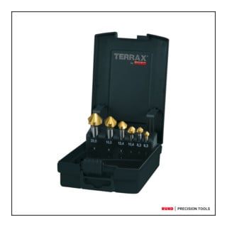 RUKO Set di svasatori e sbavatori DIN 335, forma C 90° HSS-TiN