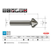 RUKO Set di svasatura e sbavatura DIN 335, forma C 90° HSS per bronzo e ghisa-3