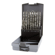 RUKO spiraalboorset DIN 338 type N HSS G in kunststof koffer (ABS) linksdraaiend 19-delig