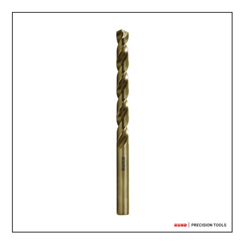 RUKO Spiralbohrer DIN 338 Typ VA HSSE Co 5 in SB-Tasche Ø 10,0 x 133 x 87 mm