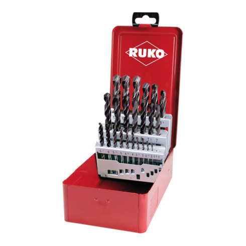 RUKO Spiralbohrersatz DIN 338 Typ N HSS-G TC + Tercona in Industriekassette