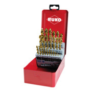 RUKO Spiralbohrersatz DIN 338 Typ TL 3000 HSS TIN in Industriekassette