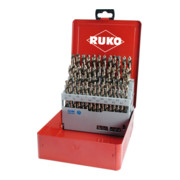 RUKO Spiralbohrersatz DIN 338 Typ VA HSSE Co 5 in Industriekassette 41-teilig