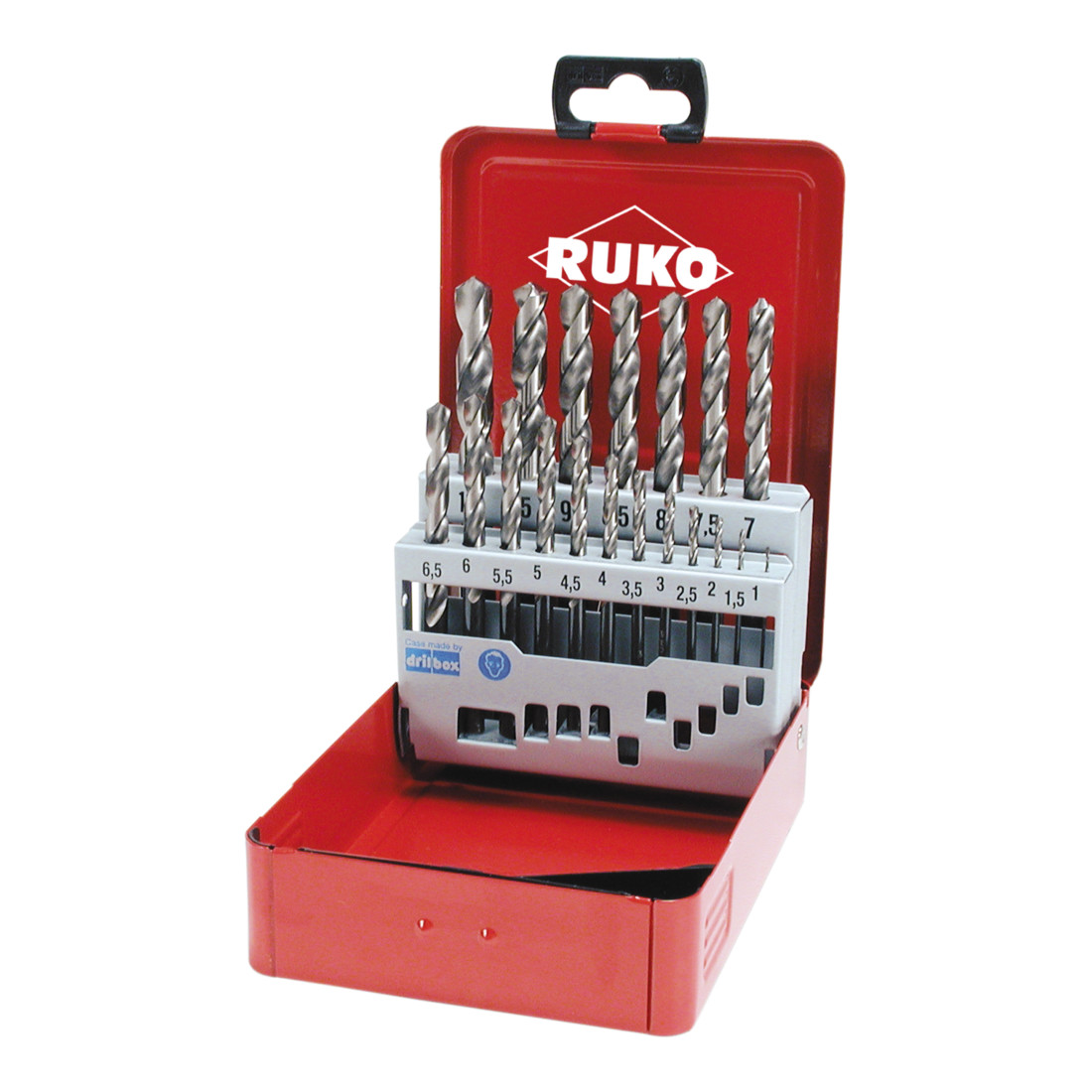 RUKO Spiralbohrersatz DIN 338 Typ VA HSSE Co 8 in Industriekassette